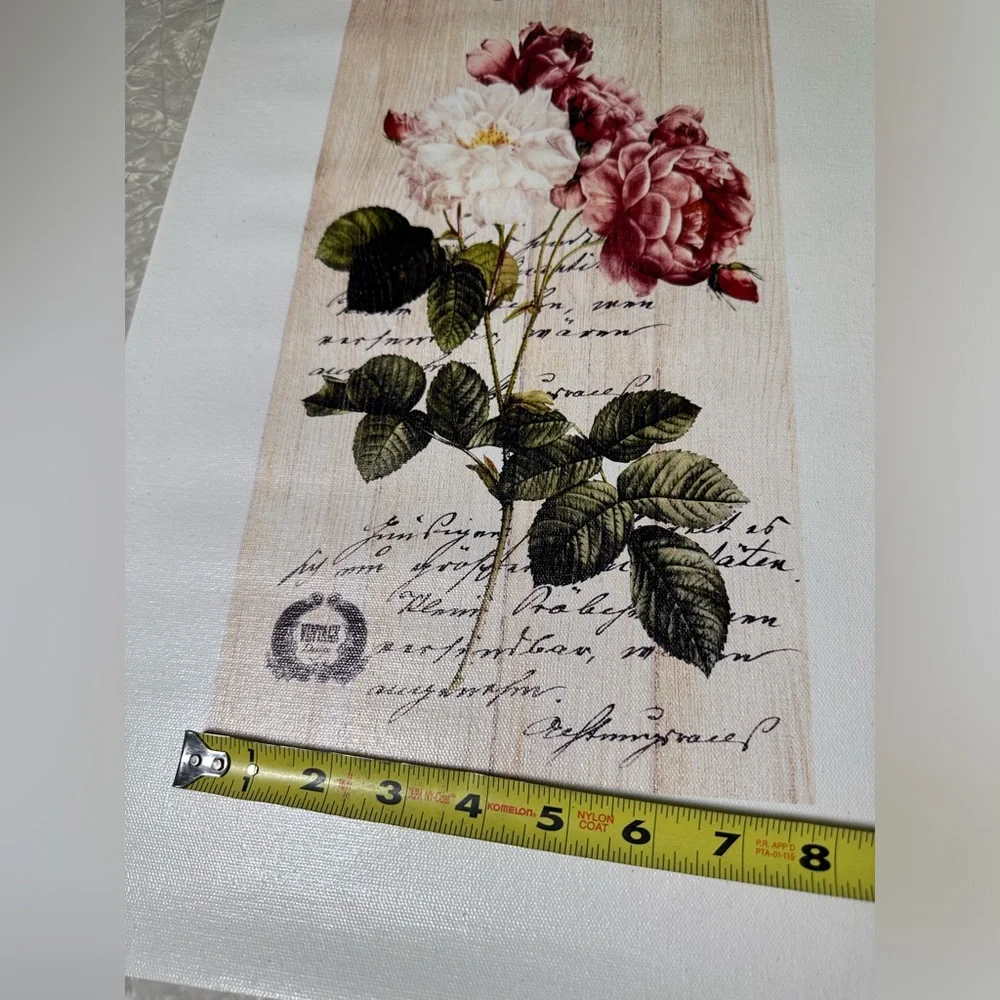 Printed art on loose unstretched Canvas Rose Cottage‎ Floral Garden Craft